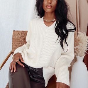 12th Tribe- Newbury Ivory Ribbed Sweater